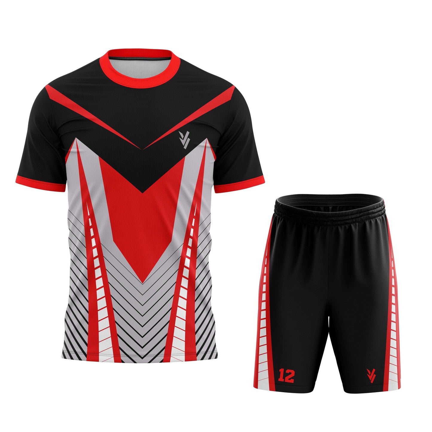 Vigor Vibe Black, Grey & Red Volleyball Uniform | Personalized designs for your Team (Volleyball-002)