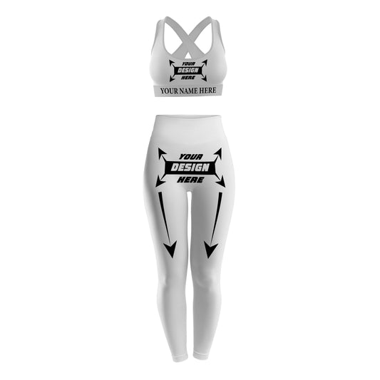 Customize Vigor Vibe Sports Legging & Bra Set White