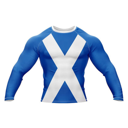 Grappling Rash Guard mit Schottland-Jiu-Jitsu-Flagge