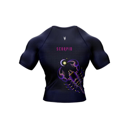 Scorpio Zodiac Sign The Detective Navy Blue Premium BJJ Rash Guard For Men