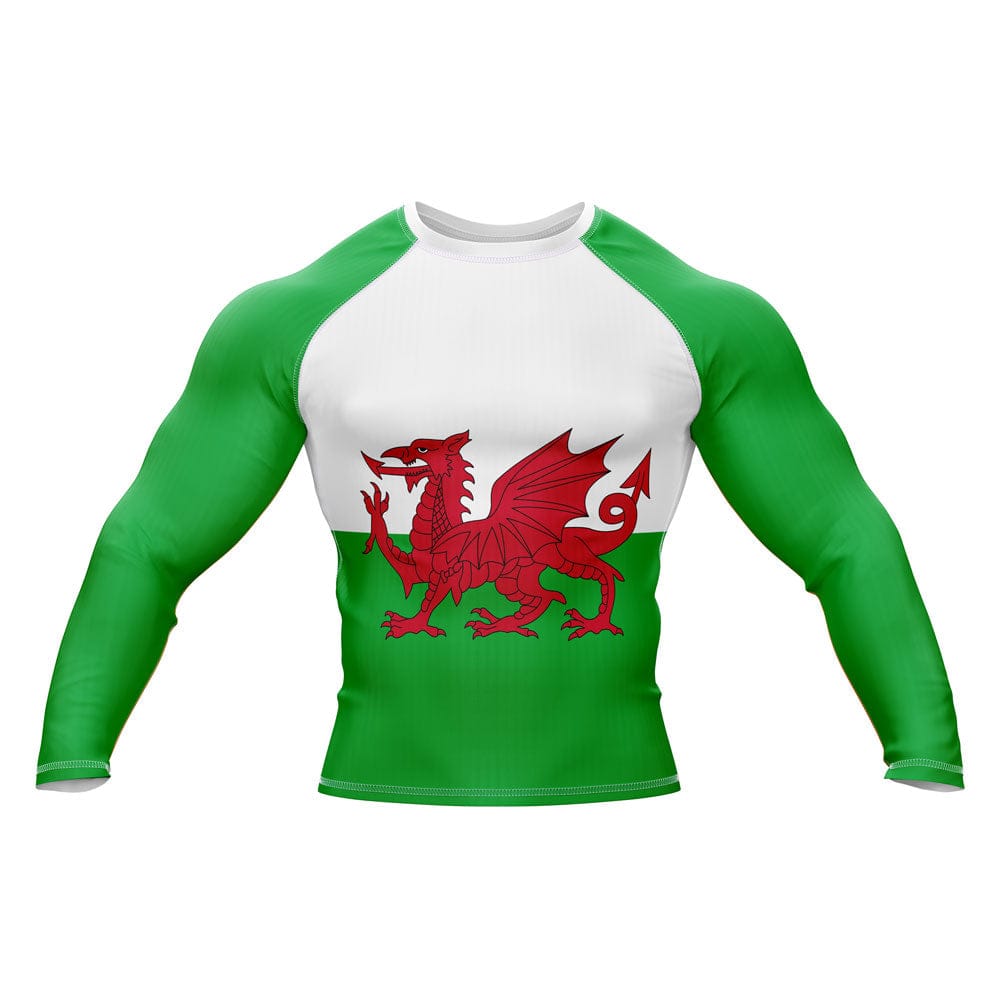 Wales Jiu Jitsu Flag Grappling Rash Guard