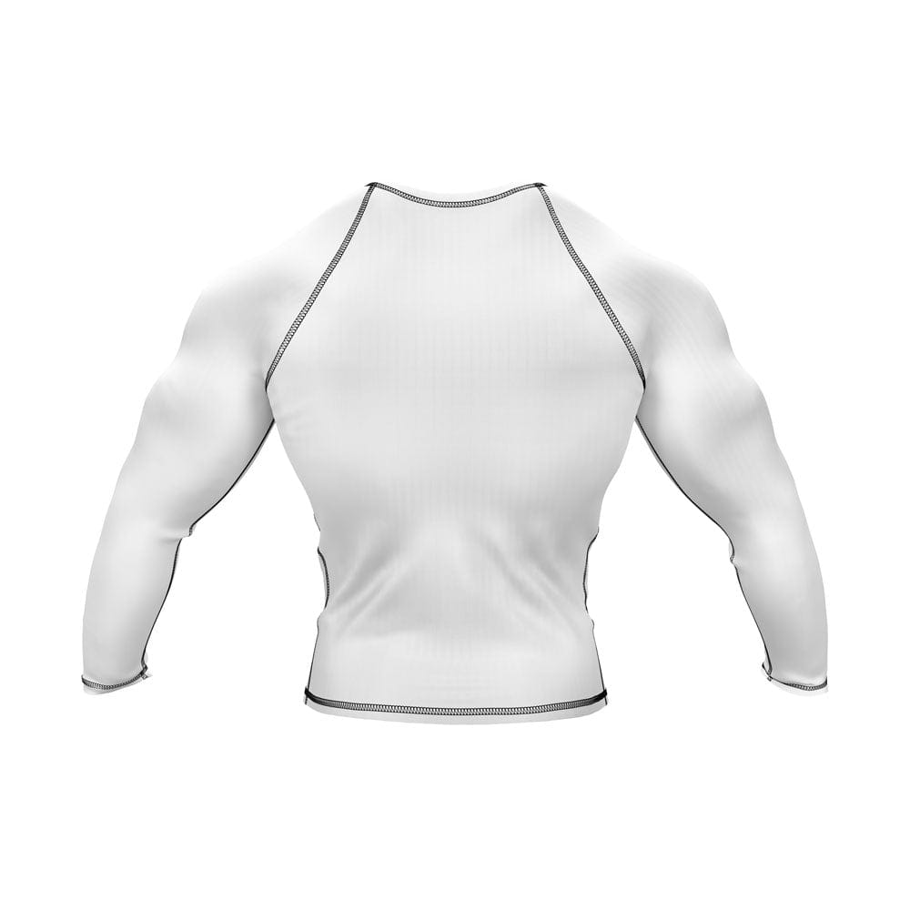Rash Guard BJJ White Full Sleeve For Men Running, Grappling & Yoga